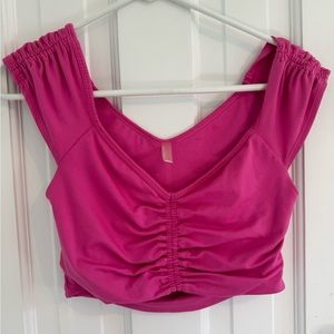 Free People Movement Breathe Deeper Pink Cropped Tank size S